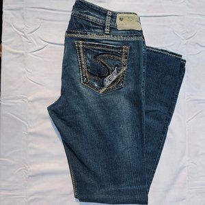 Silver Suki Mid Slim Boot Med Wash Faded Womens W31/L33